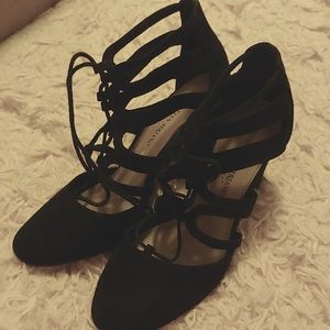 Black Lace up heels